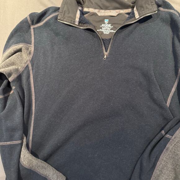 Kuhl Kashmira 1/4 Zip Men's XL Navy Blue/Gray Hiking Fleece - Picture 3 of 5